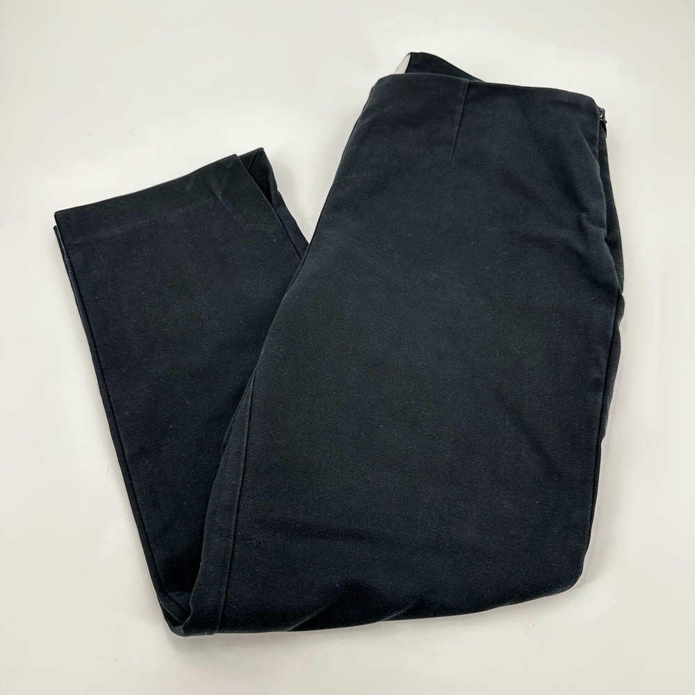 Chicos So Slimming Black Crop Pants 00‎ Side Zip Cotton Stretch Trousers Capsule